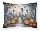NEW Cat Cemetery Spooky Halloween Standard Pillowcase Lightweight Super Soft Easy Care Decorative Artwork Pillowcase, Standard