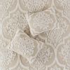 3 piece Tufted Cotton Chenille Damask Duvet Cover Set